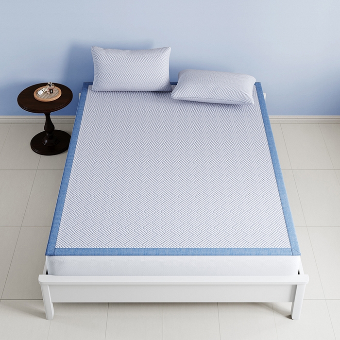 91家纺网 家纺一手货源 找家纺 野马 2025新款跨境外贸亚马逊专供PE小冰块凉席【支持跨境电商要求】提供一件代发,JIT定制需求 蓝色