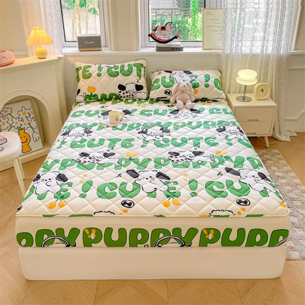 91家纺网 家纺一手货源 找家纺 （总）居眠 2025新款A类亲肤棉抗菌印花夹棉床笠