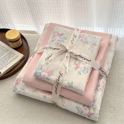 91家纺网 家纺一手货源 找家纺 （总）2025新款全棉A类双层纱四件套系列-叠拍