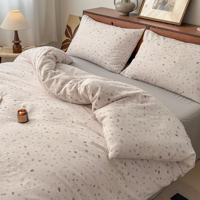 91家纺网 家纺一手货源 找家纺 2025新款全棉A类双层纱四件套系列-床拍 卢卡