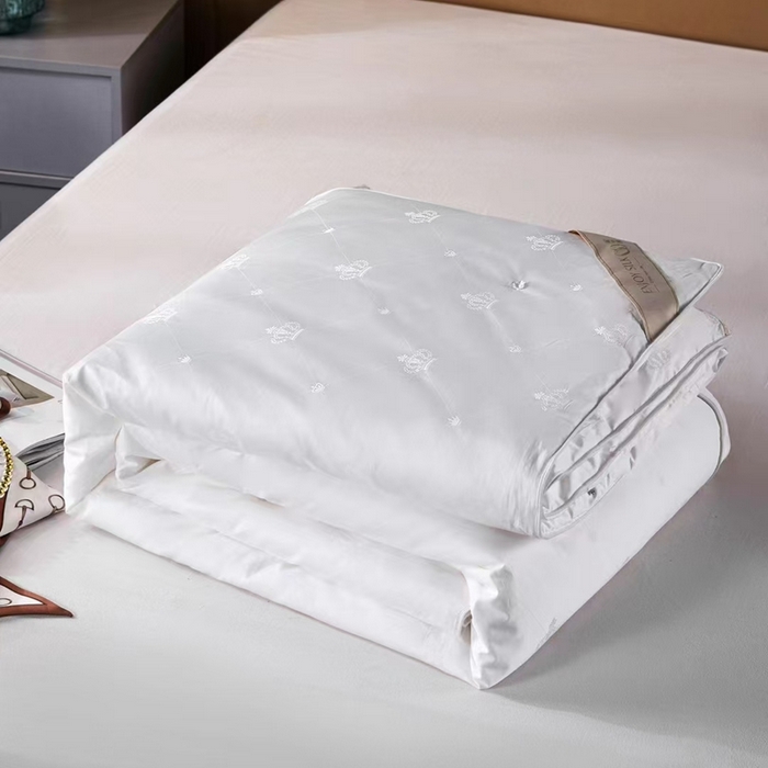 91家纺网 家纺一手货源 找家纺 缦纯家纺 2025新款皇冠桑蚕丝被手工蚕丝被春秋被冬被空调被子母被纯蚕丝被芯 皇冠白色