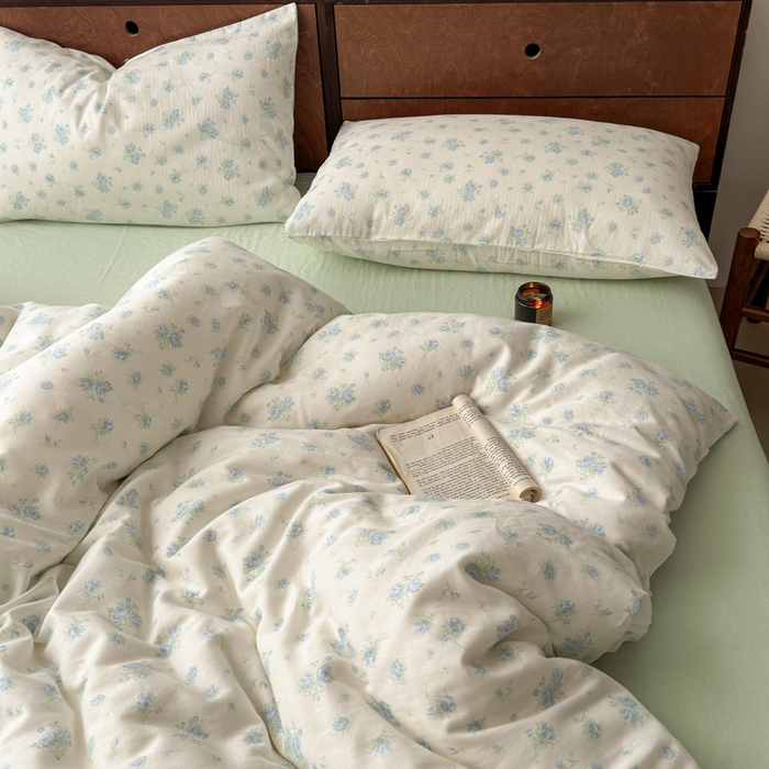 91家纺网 家纺一手货源 找家纺 2025新款全棉A类双层纱四件套系列-床拍 瑞莎