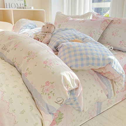 91家纺网 家纺一手货源 找家纺 （总）朵安 2025新款全棉斜纹喷气12868三件套四件套