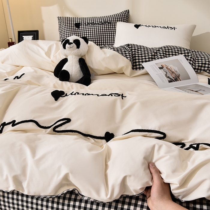 91家纺网 家纺一手货源 找家纺 （总）炫拼家纺 2025新款灵动系A类全棉40支水洗棉毛巾绣四件套