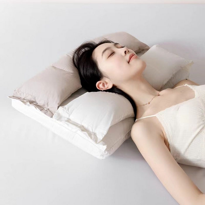 91家纺网 家纺一手货源 找家纺 （总）2025新款全棉可拆卸三拼功能枕  枕头枕芯40*60cm