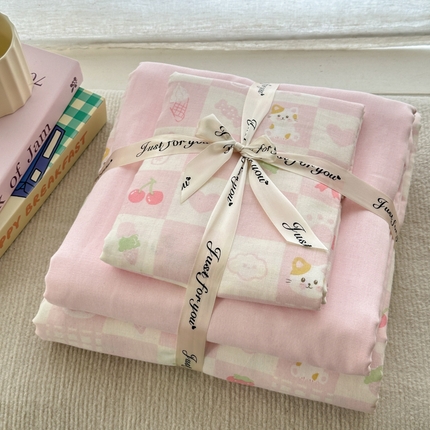 91家纺网 家纺一手货源 找家纺 （总）2025新款全棉A类双层纱四件套系列-叠拍