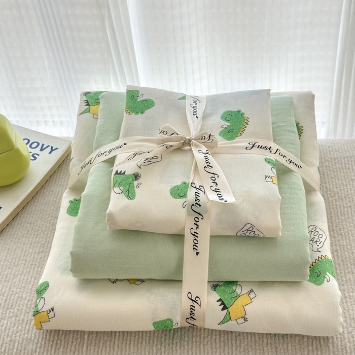 91家纺网 家纺一手货源 找家纺 2025新款全棉A类双层纱四件套系列-叠拍 酷酷龙