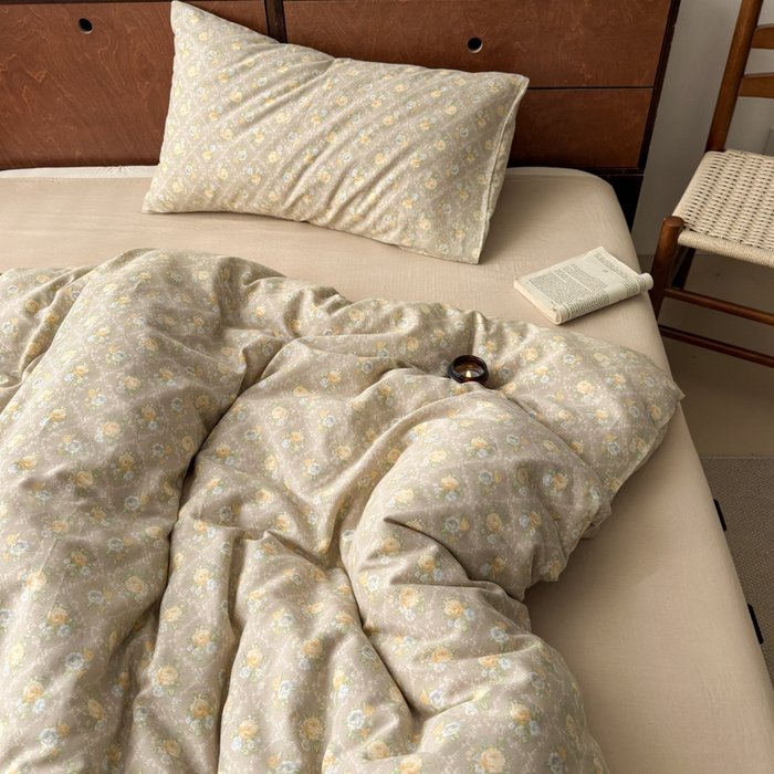 91家纺网 家纺一手货源 找家纺 2025新款全棉A类双层纱四件套系列-床拍 写意风情