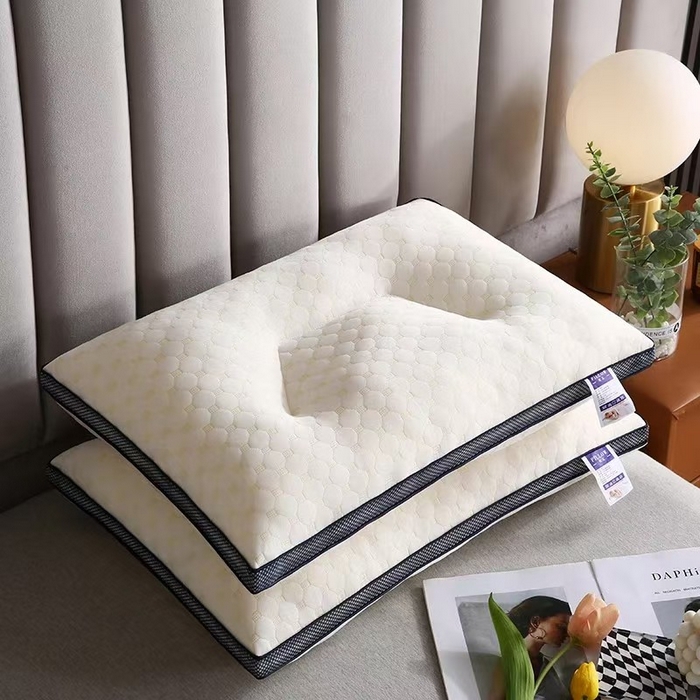 91家纺网 家纺一手货源 找家纺 （总）2025新款三分区针织棉透气水立方分区颗粒按摩枕  枕头枕芯