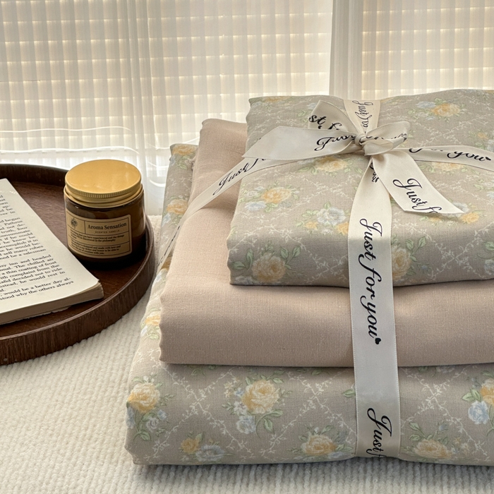 91家纺网 家纺一手货源 找家纺 2025新款全棉A类双层纱四件套系列-叠拍 写意风情