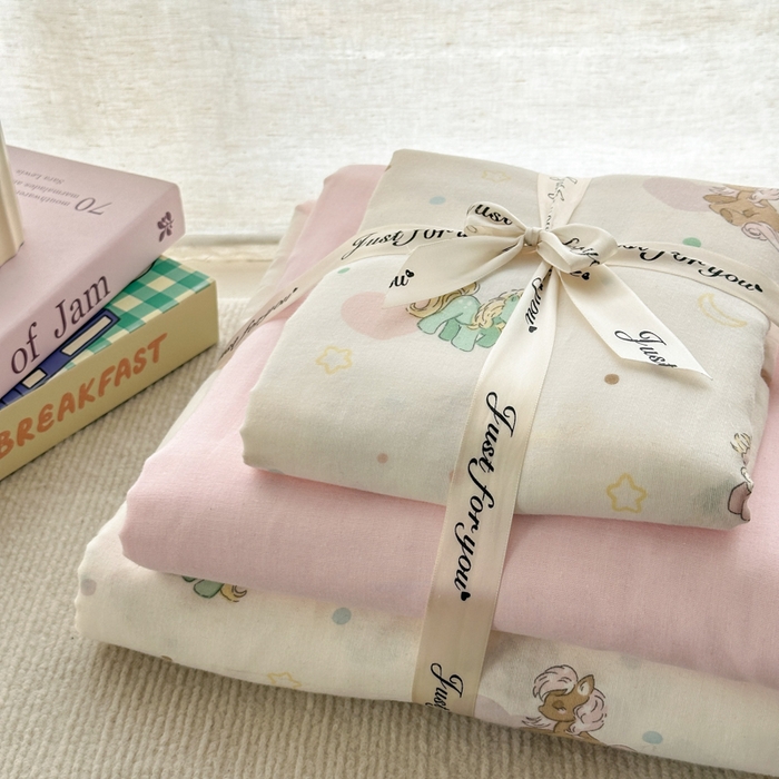 91家纺网 家纺一手货源 找家纺 2025新款全棉A类双层纱四件套系列-叠拍 小马宝莉