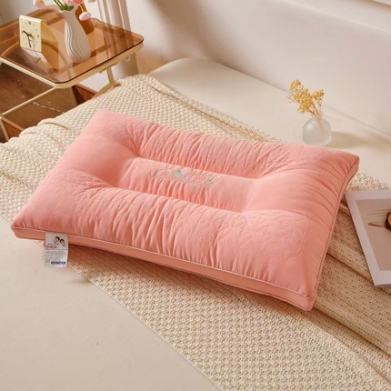 2025新款暖绒定型枕小热艾舒适柔软枕芯48x74cm/只粉色