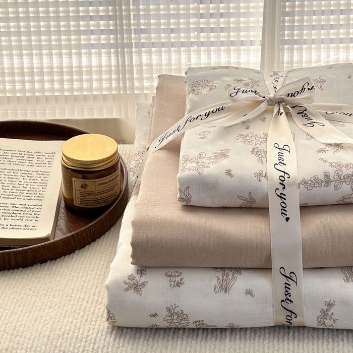 91家纺网 家纺一手货源 找家纺 2025新款全棉A类双层纱四件套系列-叠拍 松鼠小姐