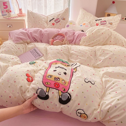 91家纺网 家纺一手货源 找家纺 优承佳生活馆 2025新款水洗m毛巾绣四件套 心动讯号