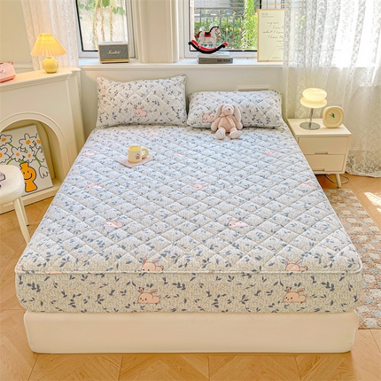 91家纺网 家纺一手货源 找家纺 （总）居眠 2025新款A类亲肤棉抗菌印花夹棉床笠