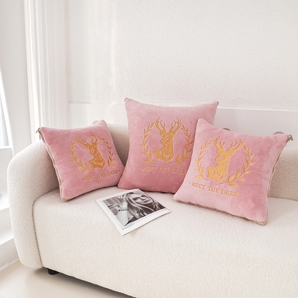 番茄+ 2025新款牛奶绒抱枕被-有鹿亦有路系列 初桃