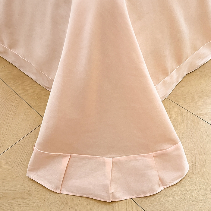 91家纺网 家纺一手货源 找家纺 蓝邻家纺 2025年新款全棉法式清新公主风双层花边四件套系列 潮汐月影