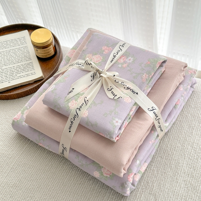 91家纺网 家纺一手货源 找家纺 2025新款全棉A类双层纱四件套系列-叠拍 小资情调