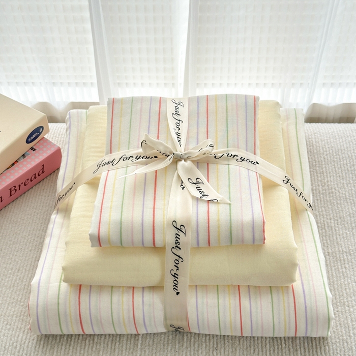 91家纺网 家纺一手货源 找家纺 2025新款全棉A类双层纱四件套系列-叠拍 简约派