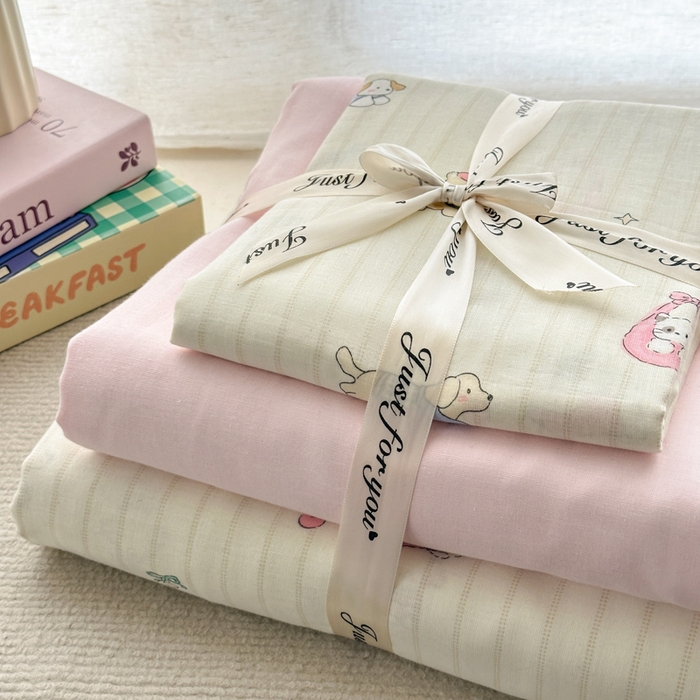 91家纺网 家纺一手货源 找家纺 2025新款全棉A类双层纱四件套系列-叠拍 嬉戏谷