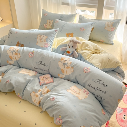 91家纺网 家纺一手货源 找家纺 （总）吉象家纺 2025新款全棉斜纹印花四件套