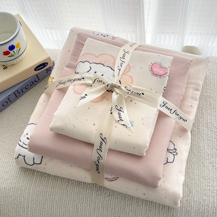 2025新款全棉A类双层纱四件套系列-叠拍 乖乖狗