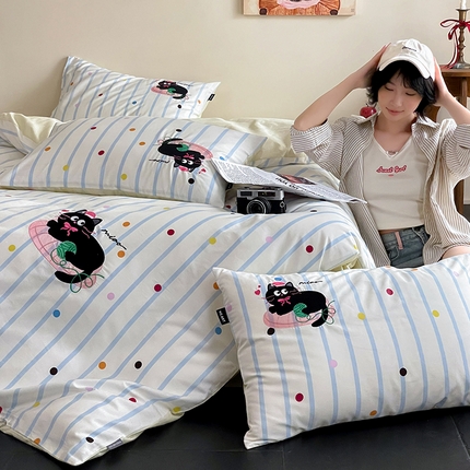 （总）禾时 2025新款全棉印加绣系列四件套