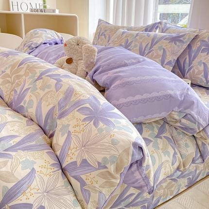 91家纺网 家纺一手货源 找家纺 （总）朵安 2025新款全棉斜纹喷气12868三件套四件套