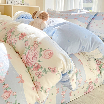 91家纺网 家纺一手货源 找家纺 （总）朵安 2025新款全棉斜纹喷气12868三件套四件套