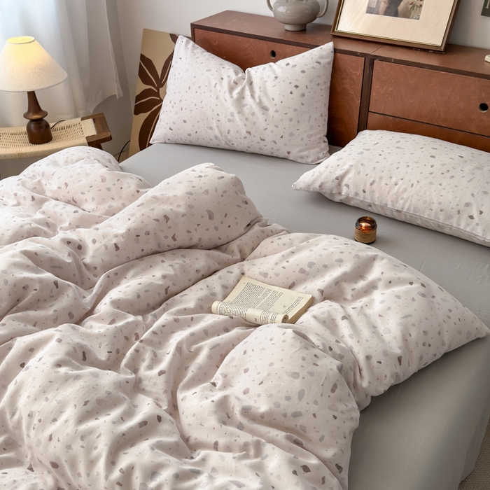 91家纺网 家纺一手货源 找家纺 2025新款全棉A类双层纱四件套系列-床拍 卢卡