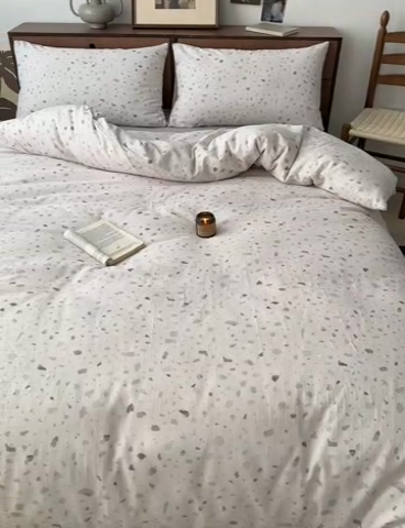 91家纺网 家纺一手货源 找家纺 2025新款全棉A类双层纱四件套系列-床拍 卢卡