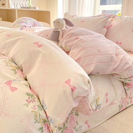 91家纺网 家纺一手货源 找家纺 （总）朵安 2025新款全棉斜纹喷气12868三件套四件套