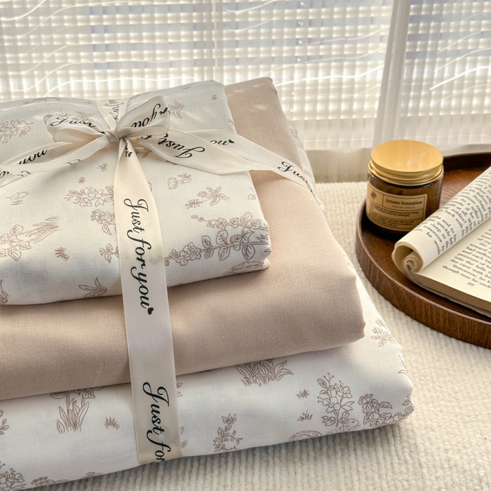 91家纺网 家纺一手货源 找家纺 2025新款全棉A类双层纱四件套系列-叠拍 松鼠小姐