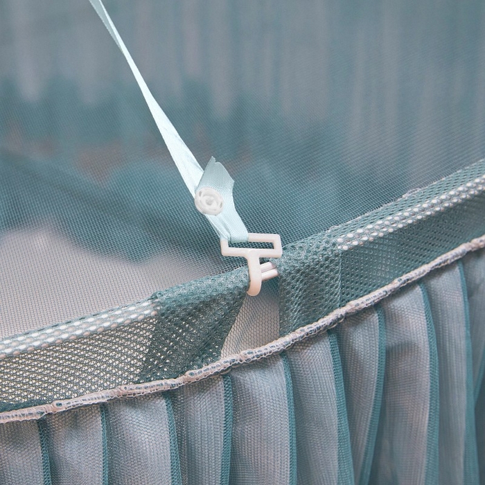 91家纺网 家纺一手货源 找家纺 雪姿家纺 2025新款圆顶公主风落地蚊帐-倾城 倾城-海洋兰