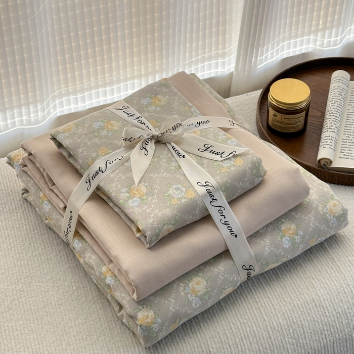 91家纺网 家纺一手货源 找家纺 2025新款全棉A类双层纱四件套系列-叠拍 写意风情