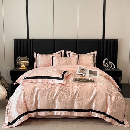 91家纺网 家纺一手货源 找家纺 博纳家纺 2025新款亲肤棉绣花四件套—伊琳娜 粉玉