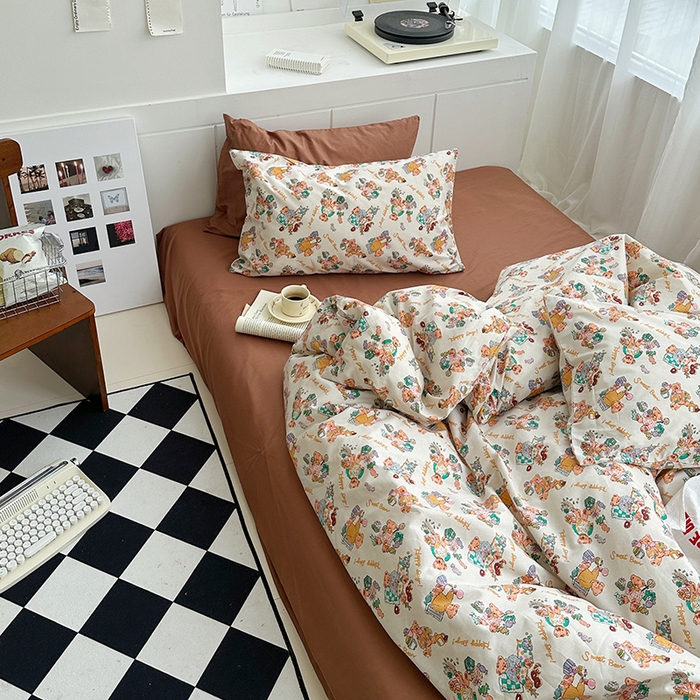 91家纺网 家纺一手货源 找家纺 尺素2025年韩国ins风系列五 小咖熊