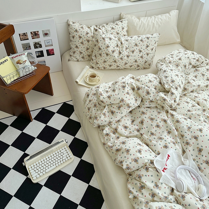 91家纺网 家纺一手货源 找家纺 尺素2025年韩国ins风系列五 爱心小熊