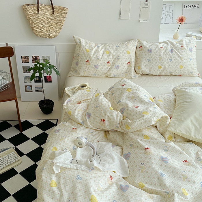 91家纺网 家纺一手货源 找家纺 尺素2025年韩国ins风系列五 甜心奶白