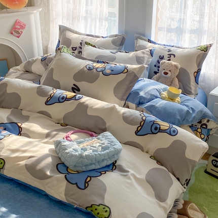 91家纺网 家纺一手货源 找家纺 （总）简冠2024直播爆款北欧风亲肤植物羊绒磨毛四件套