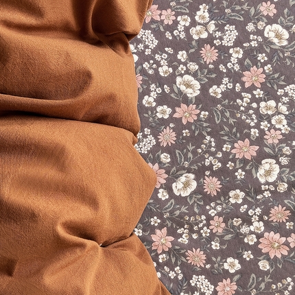 91家纺网 家纺一手货源 找家纺 佰亿莱 2025新款简约轻奢全棉双层纱水洗棉四件套 拿铁、(陌上花开)