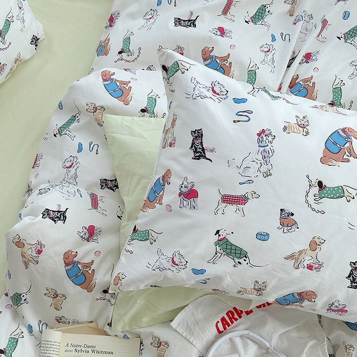 91家纺网 家纺一手货源 找家纺 尺素2025年韩国ins风系列五 狗狗派对