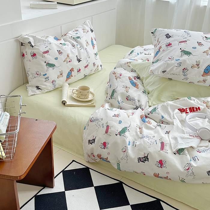 91家纺网 家纺一手货源 找家纺 尺素2025年韩国ins风系列五 狗狗派对