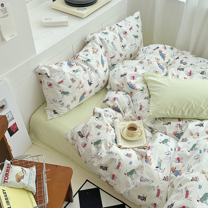 91家纺网 家纺一手货源 找家纺 尺素2025年韩国ins风系列五 狗狗派对