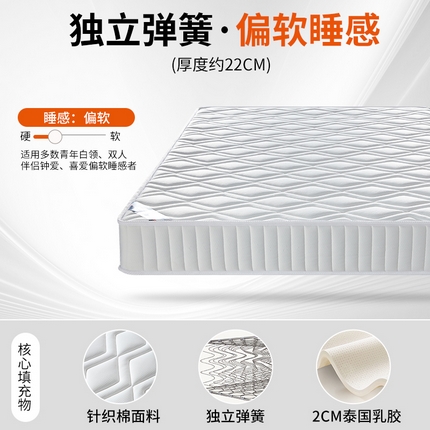 91家纺网 家纺一手货源 找家纺 （总）2025新款针织面料乳胶独立弹簧床垫