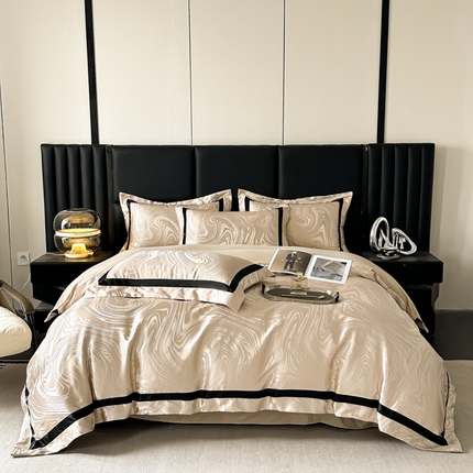 91家纺网 家纺一手货源 找家纺 博纳家纺 2025新款亲肤棉绣花四件套—伊琳娜 香槟