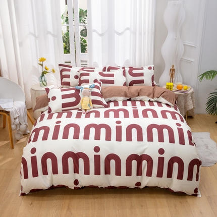 91家纺网 家纺一手货源 找家纺 乐居坊 2025新款芦荟棉单被套潮流-可可