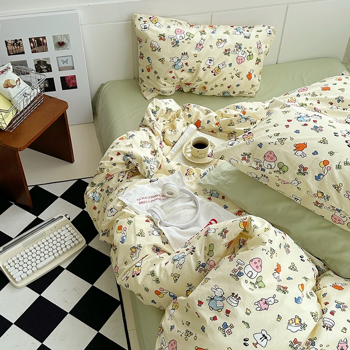 91家纺网 家纺一手货源 找家纺 尺素2025年韩国ins风系列五 兔兔乐园