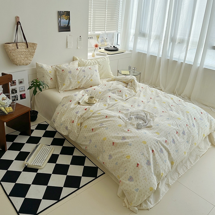 91家纺网 家纺一手货源 找家纺 尺素2025年韩国ins风系列五 甜心奶白