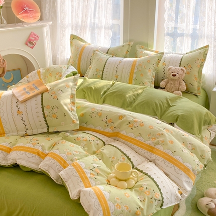 91家纺网 家纺一手货源 找家纺 （总）简冠2024直播爆款北欧风亲肤植物羊绒磨毛四件套